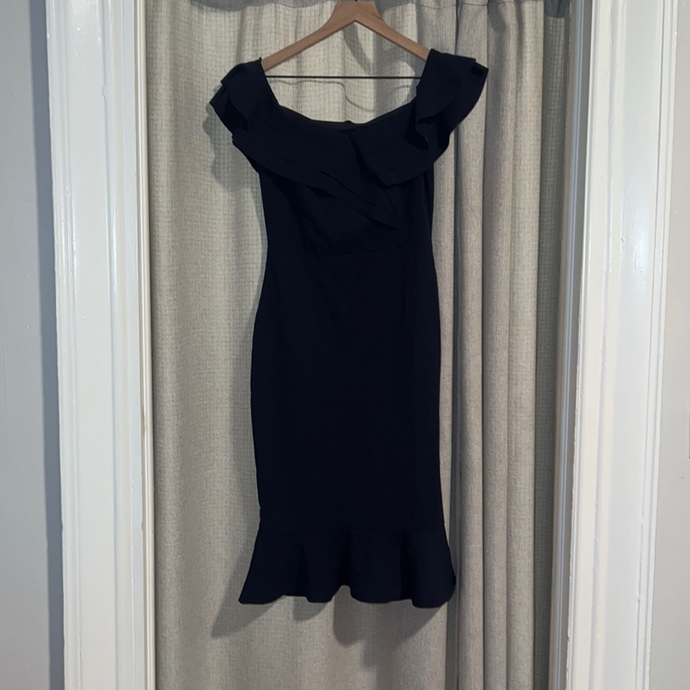 Quiz Navy blue off the shoulder dress